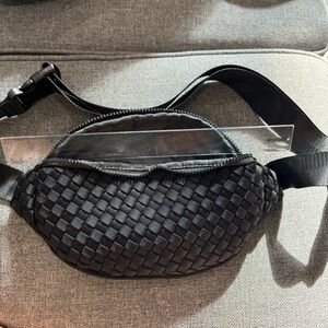 Sol and Selene black quilted belt bag fannypack